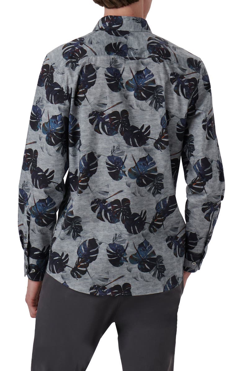 Bugatchi Julian Shaped Fit Print Button-Up Shirt, Alternate, color,