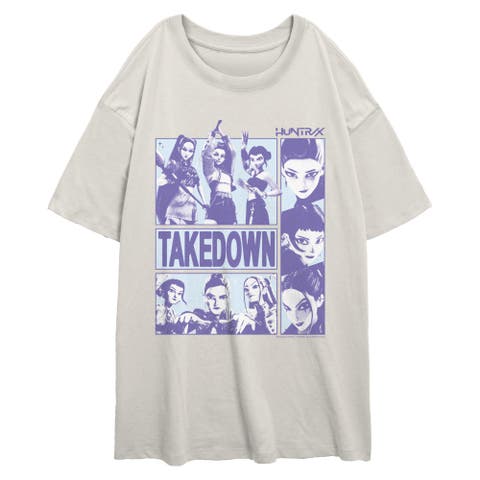 Junior's Takedown Huntrix Girls' Short Sleeve Oversized T-shirt