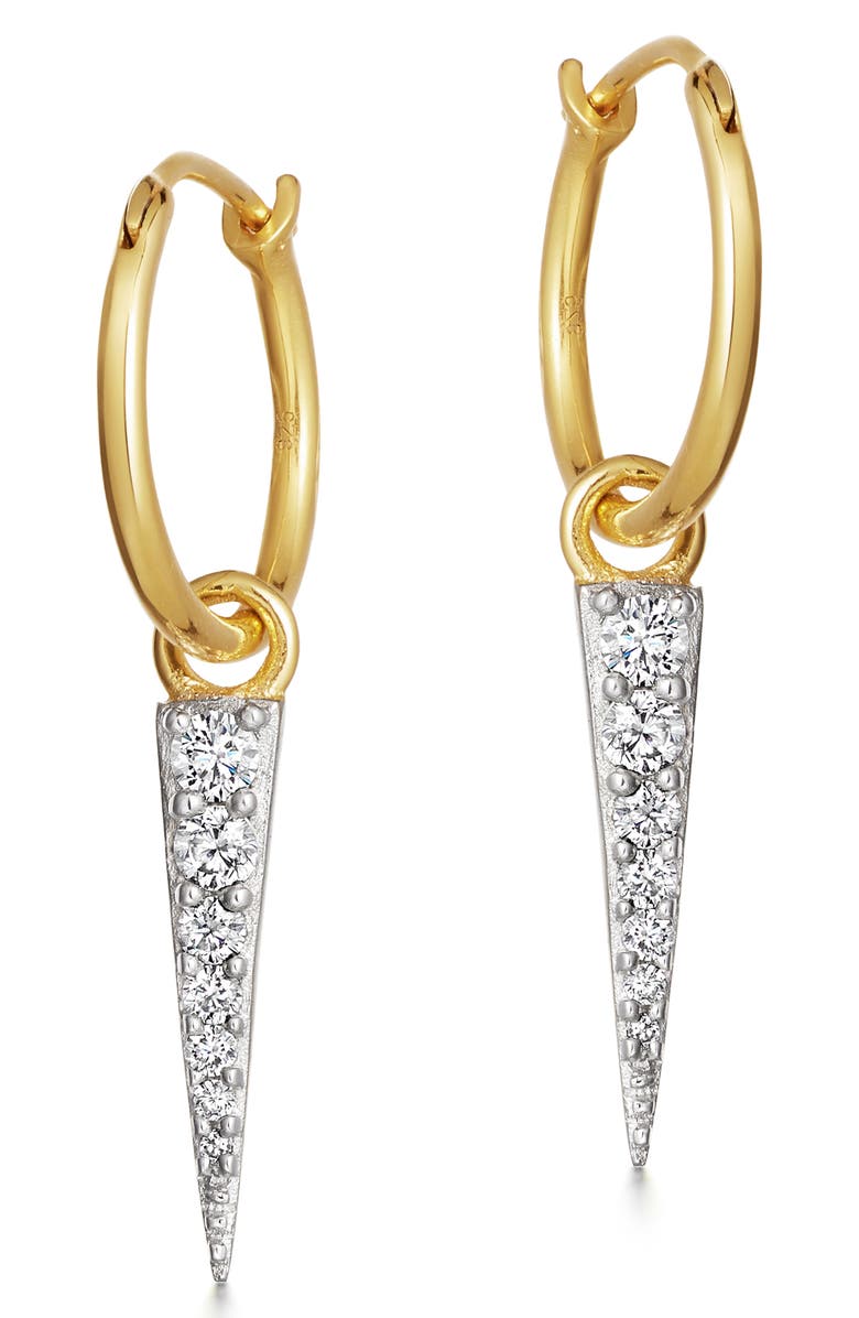 Missoma Mini Pavé Spike Charm Hoop Earrings, Main, color, 
