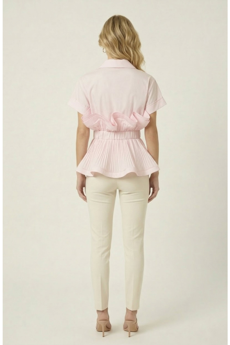 Ruffle Peplum Blouse, Alternate, color, Pale Pink