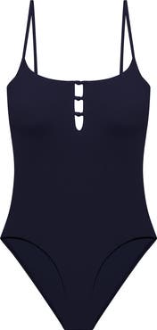 Lauren Ralph Lauren Knotted Keyhole One-Piece Swimsuit