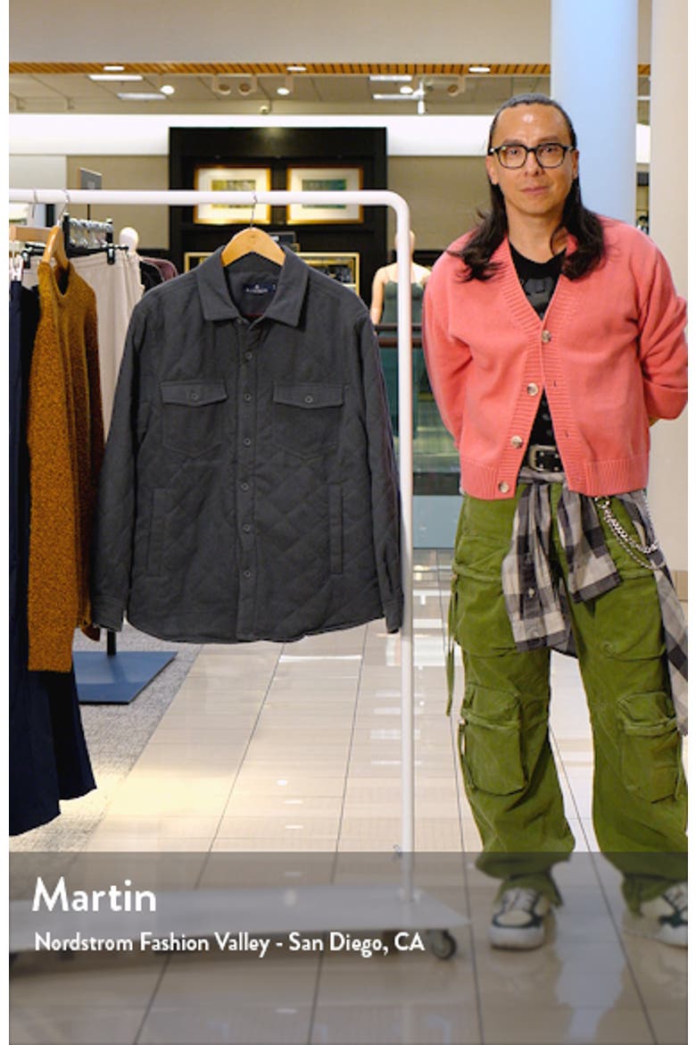 Elbow Patch Brushed Twill Quilted Shirt Jacket video