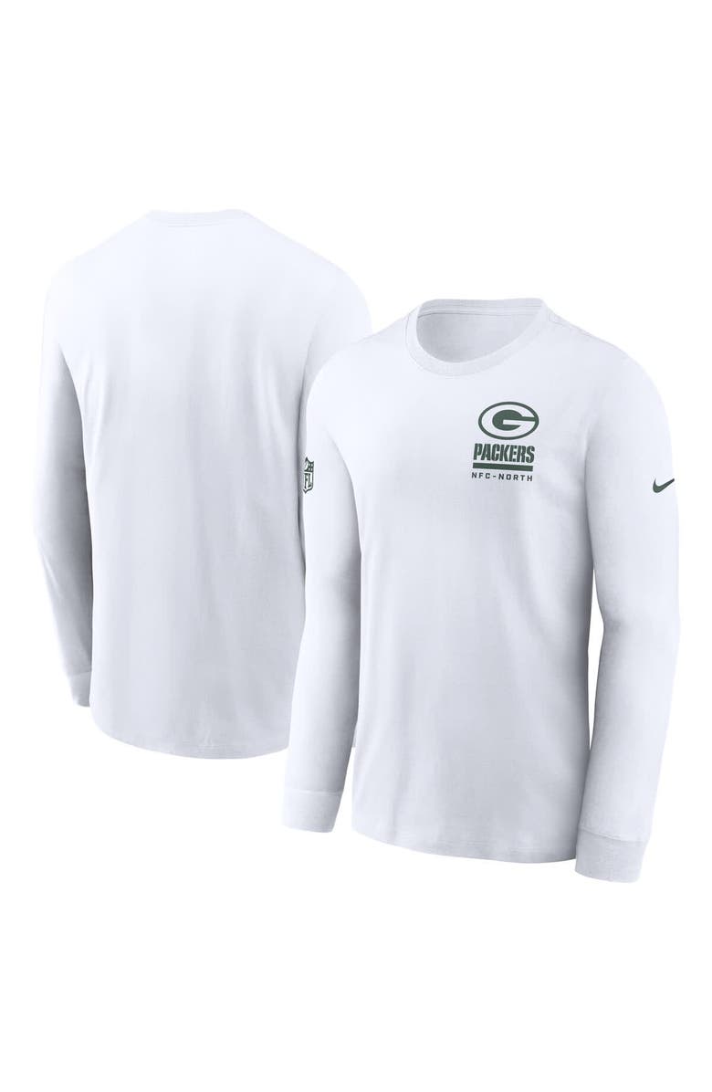 Nike Men's Nike White Green Bay Packers Sideline Performance Long Sleeve T-Shirt, Main, color, White