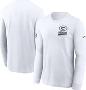 Nike Men's Nike White Green Bay Packers Sideline Performance Long Sleeve T-Shirt