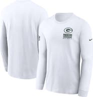 Nike Men's Nike White Green Bay Packers Sideline Performance Long Sleeve T-Shirt