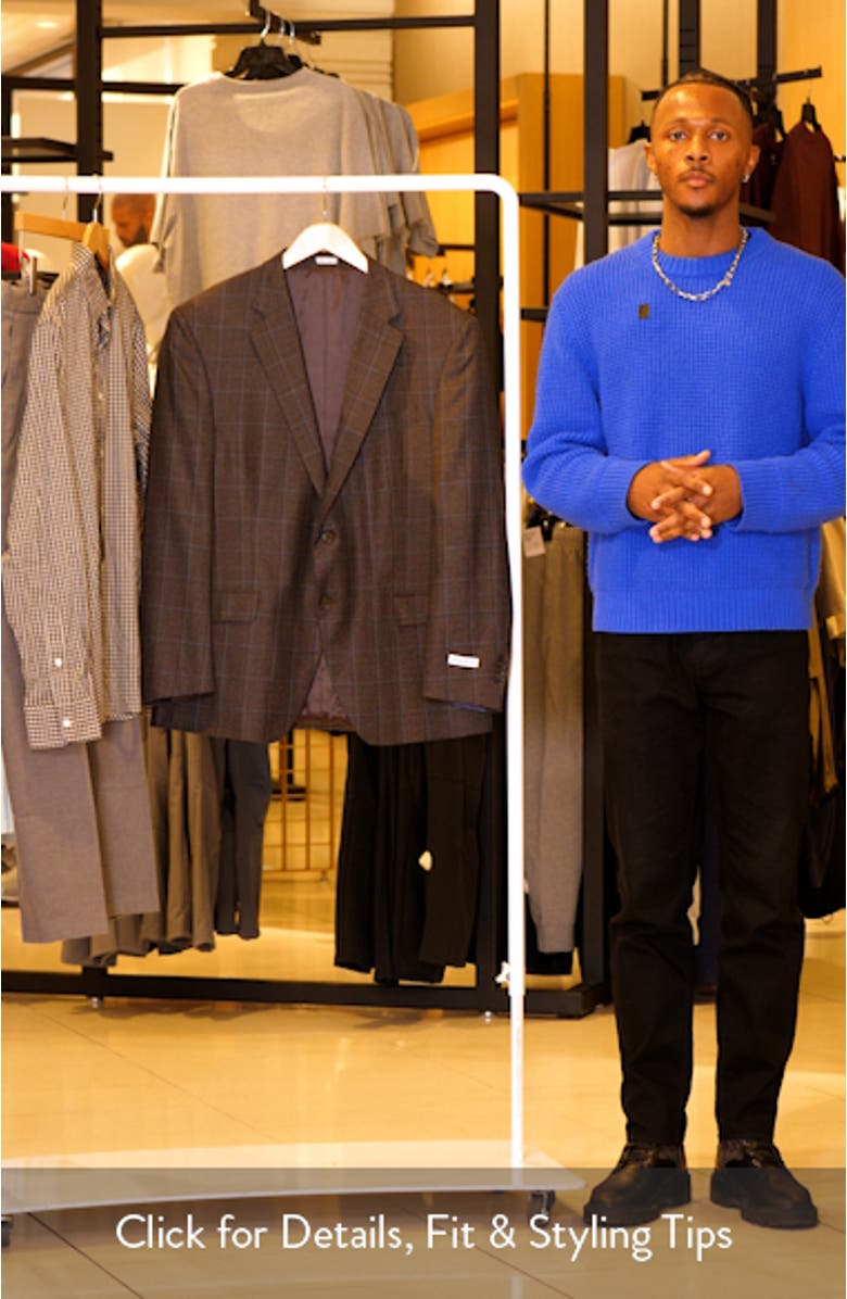 Flynn Classic Fit Windowpane Check Wool Sport Coat, sales video thumbnail