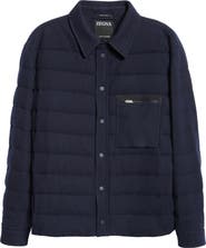 ZEGNA Oasi Quilted Water Repellent Cashmere Down Shirt Jacket