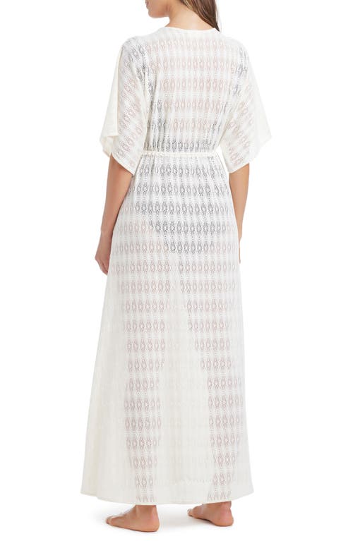 Bleu Rod Beattie Rod Beattie Open Stitch Cover Up Caftan In Purple