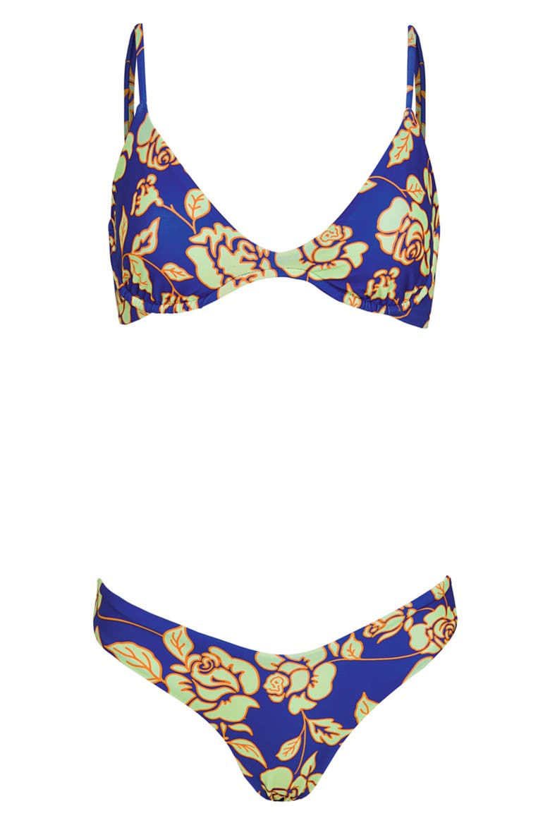 Cobalt Flora Splendour Reversible Bikini Bottoms, Alternate, color, BLUE