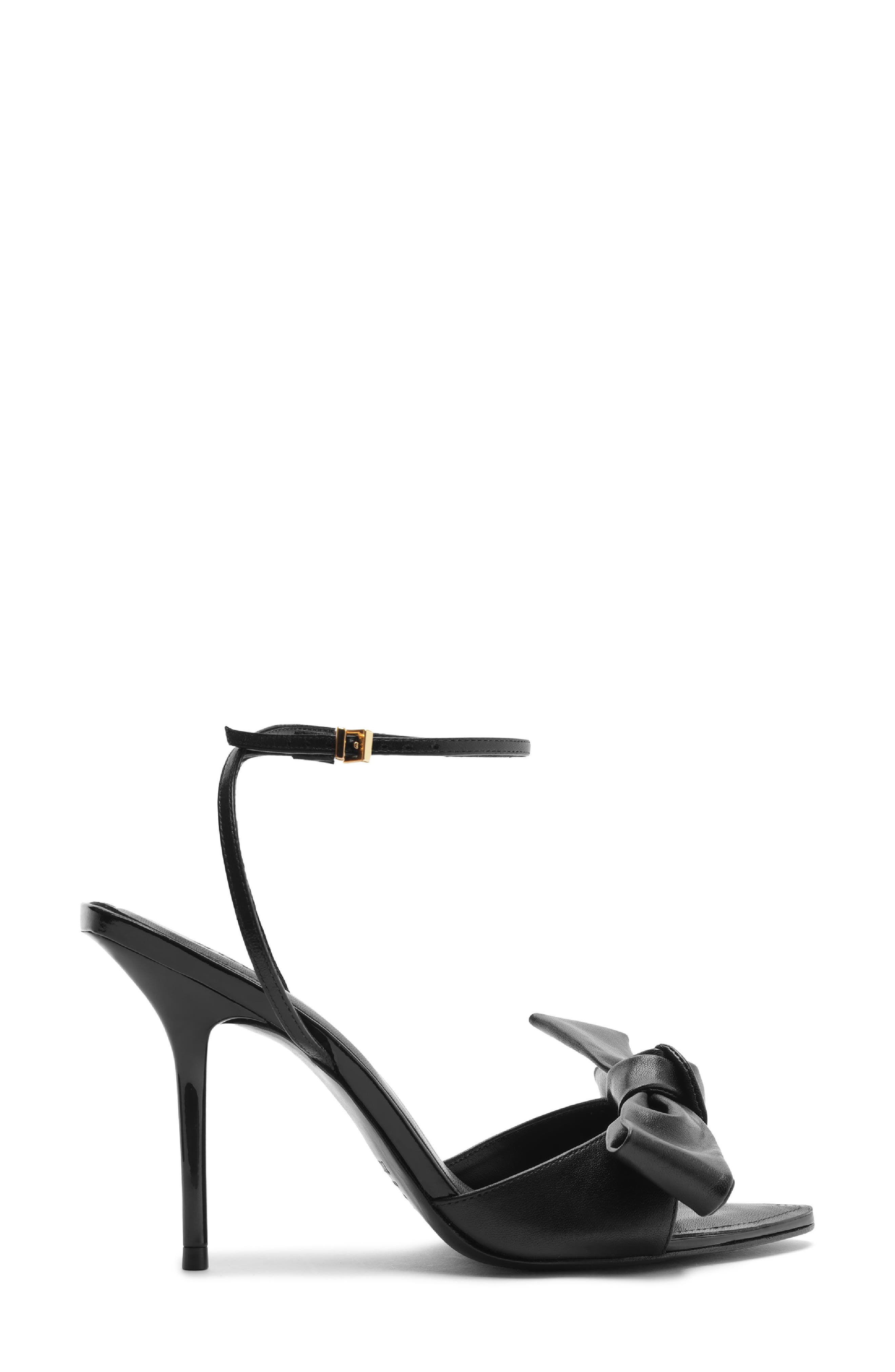 Schutz Elodie Bow Ankle Strap Sandal, Alternate, color, Black