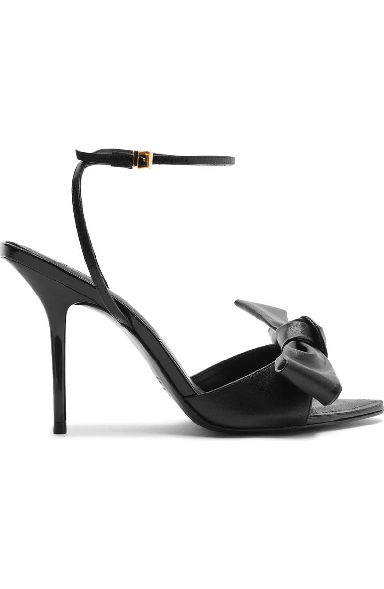 Schutz Elodie Bow Ankle Strap Sandal, Alternate, color, Black