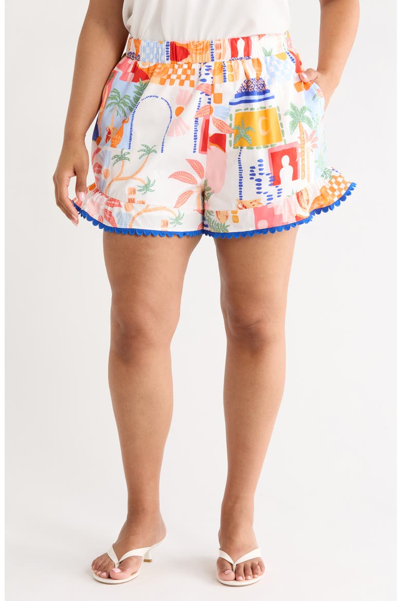 Petroli Town Ruffle Shorts, Main, color, ORG-PNK-WHT