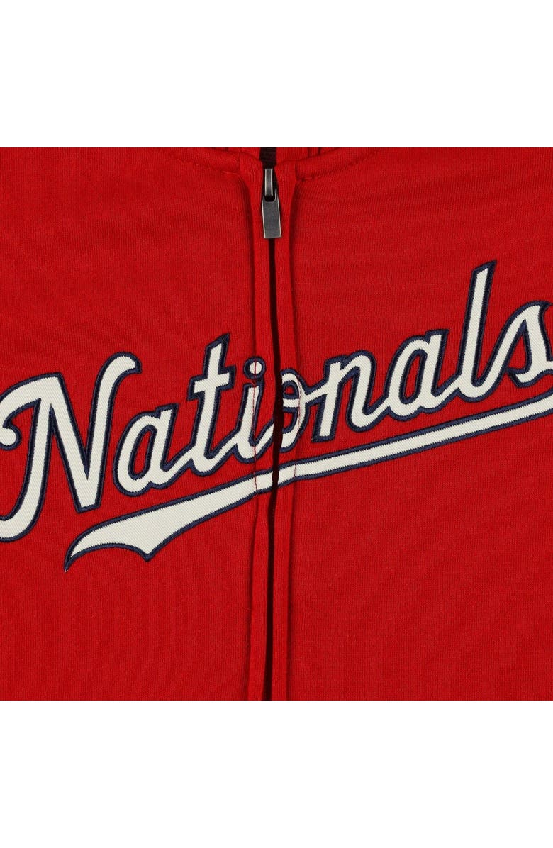 Outerstuff Youth Red Washington Nationals Wordmark Full-Zip Fleece Hoodie, Alternate, color, Red