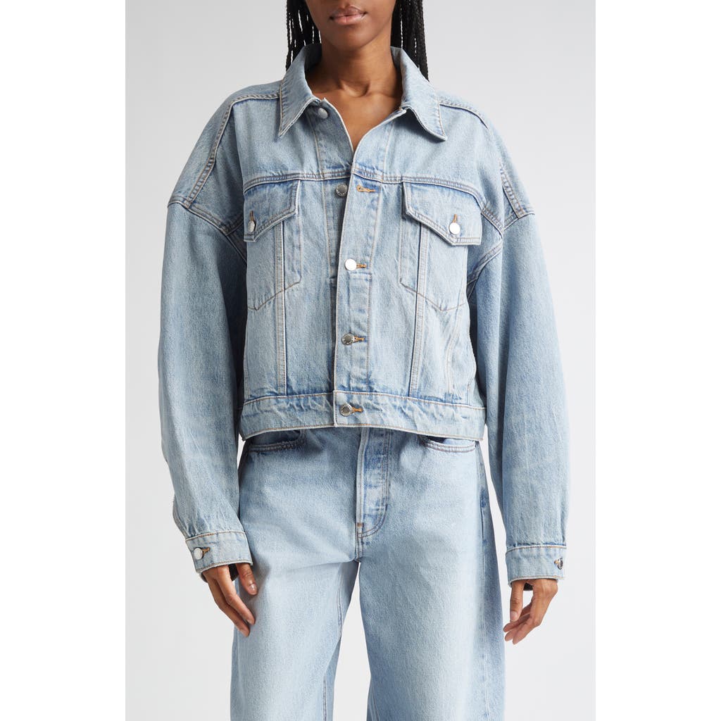 Alexander Wang Denim Jacket With Chest Pockets And Point Collar In Blue
