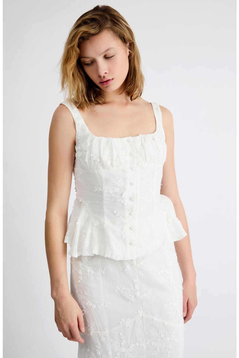 Bella Embroidered Detail Top, Alternate, color, WHITE