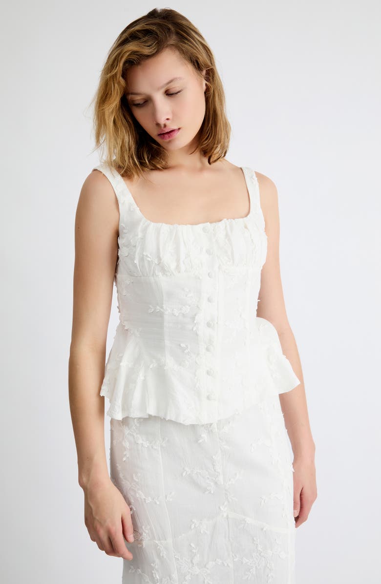Extro & Vert Bella Embroidered Detail Top, Alternate, color, White