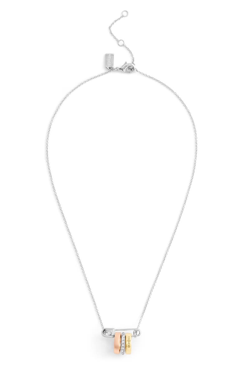 Safety Pin Rondelle Pendant Necklace, Alternate, color, TRITONE