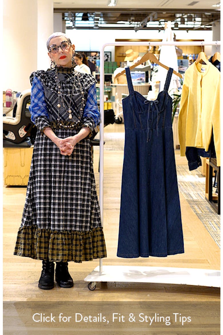 Sweetheart Neck Denim Dress video