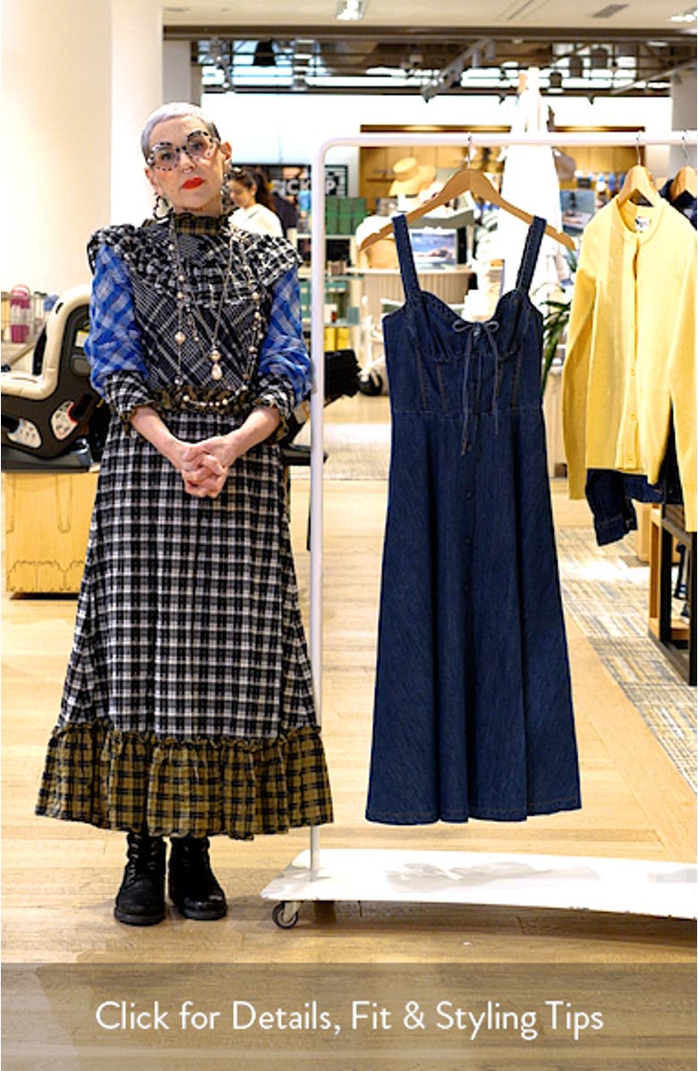 Sweetheart Neck Denim Dress, sales video thumbnail