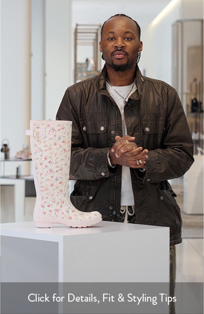 x LoveShackFancy Original Tall Waterproof Rain Boot, sales video thumbnail