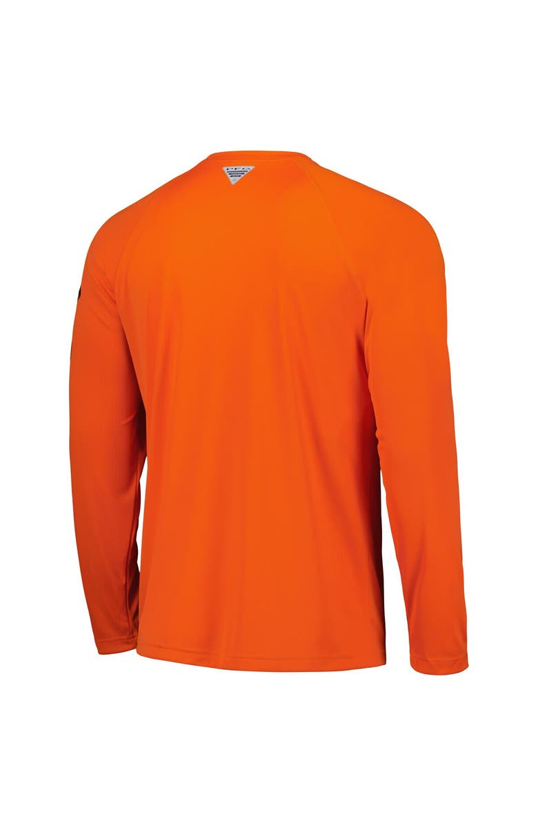 Columbia Men's Columbia Orange Auburn Tigers Terminal Tackle Omni-Shade Raglan Long Sleeve T-Shirt, Alternate, color, 