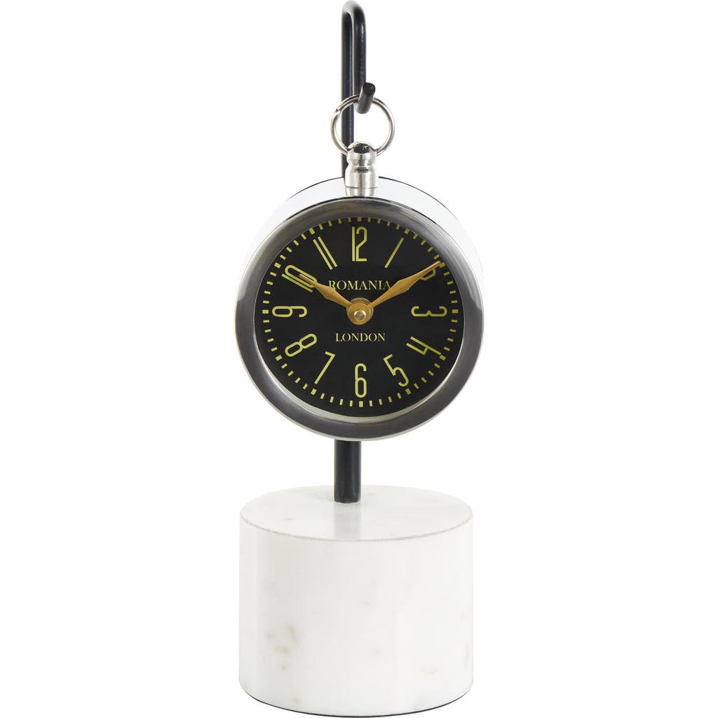 Vivian Lune Home Modern Stainless Steel Clock In Silver