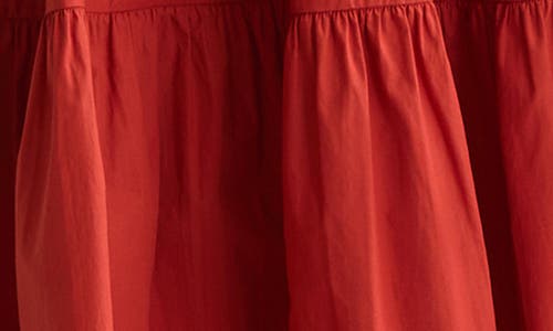 Scotch & Soda Ruched Tiered Cotton Midi Dress In Red
