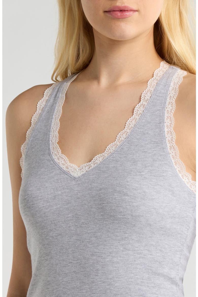 Daydream Rib Lace Trim Tank, Alternate, color, GREY HEATHER