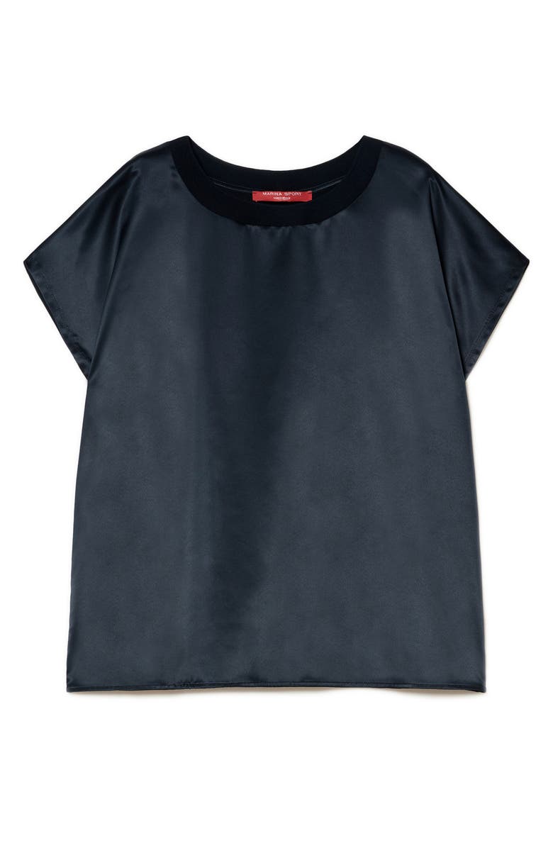 Marina Rinaldi Mrs. Lirica Mixed Media T-Shirt, Alternate, color, Midnight Blue
