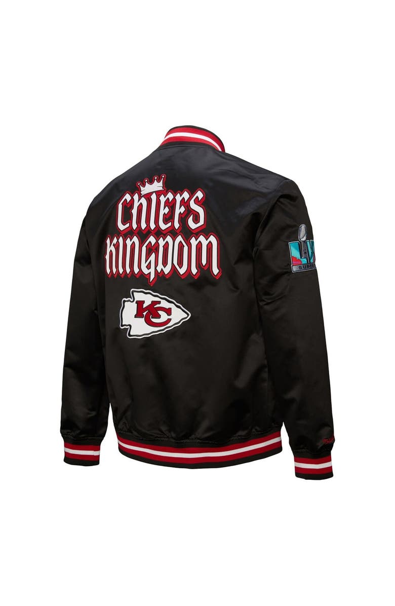 Mitchell & Ness Men's Mitchell & Ness Black Kansas City Chiefs Double Down Satin Full-Snap Jacket, Alternate, color, Black