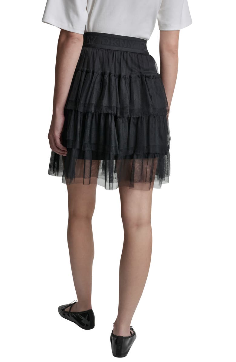 DKNY Tiered Tulle Skirt, Alternate, color, Black