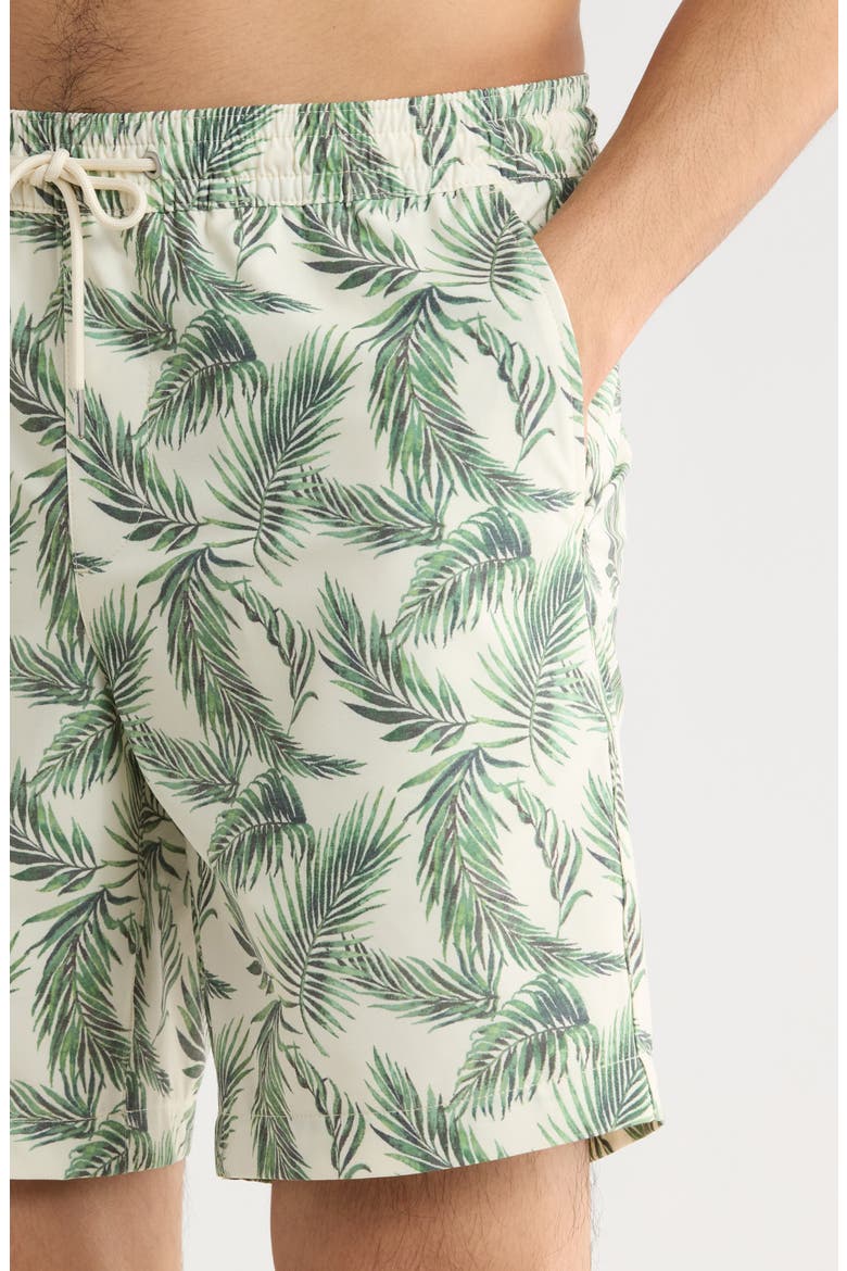 7-Inch Volley Swim Shorts, Alternate, color, WHITE BONE FLOATING FRONDS