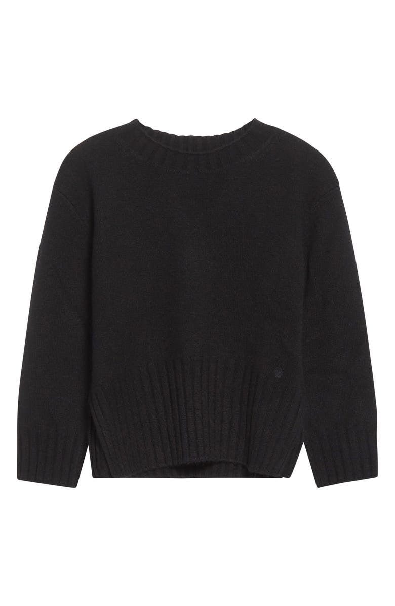 LOULOU DE SAISON Mora Three-Quarter Sleeve Cashmere Sweater, Alternate, color, Black