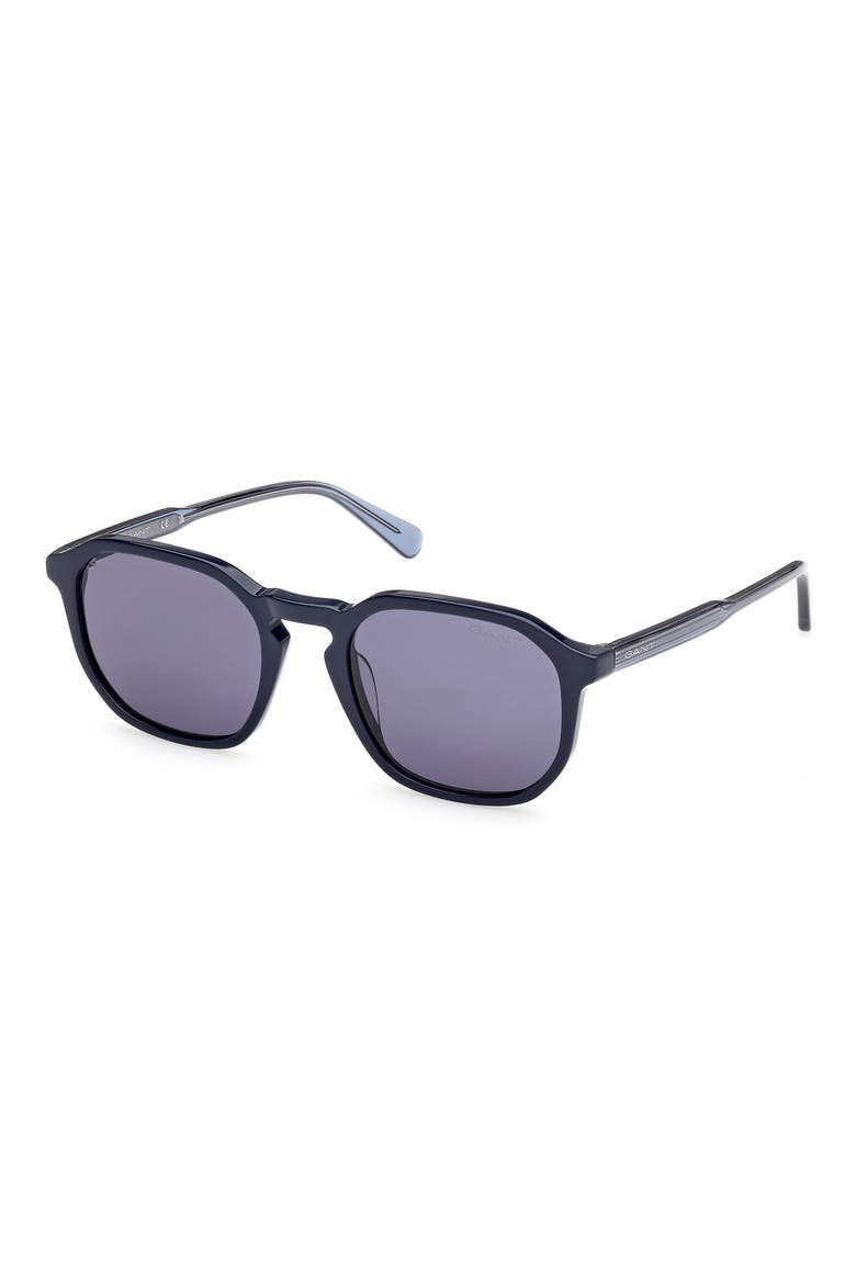 Geometric Sunglasses, Alternate, color, SHINY BLUE / BLUE