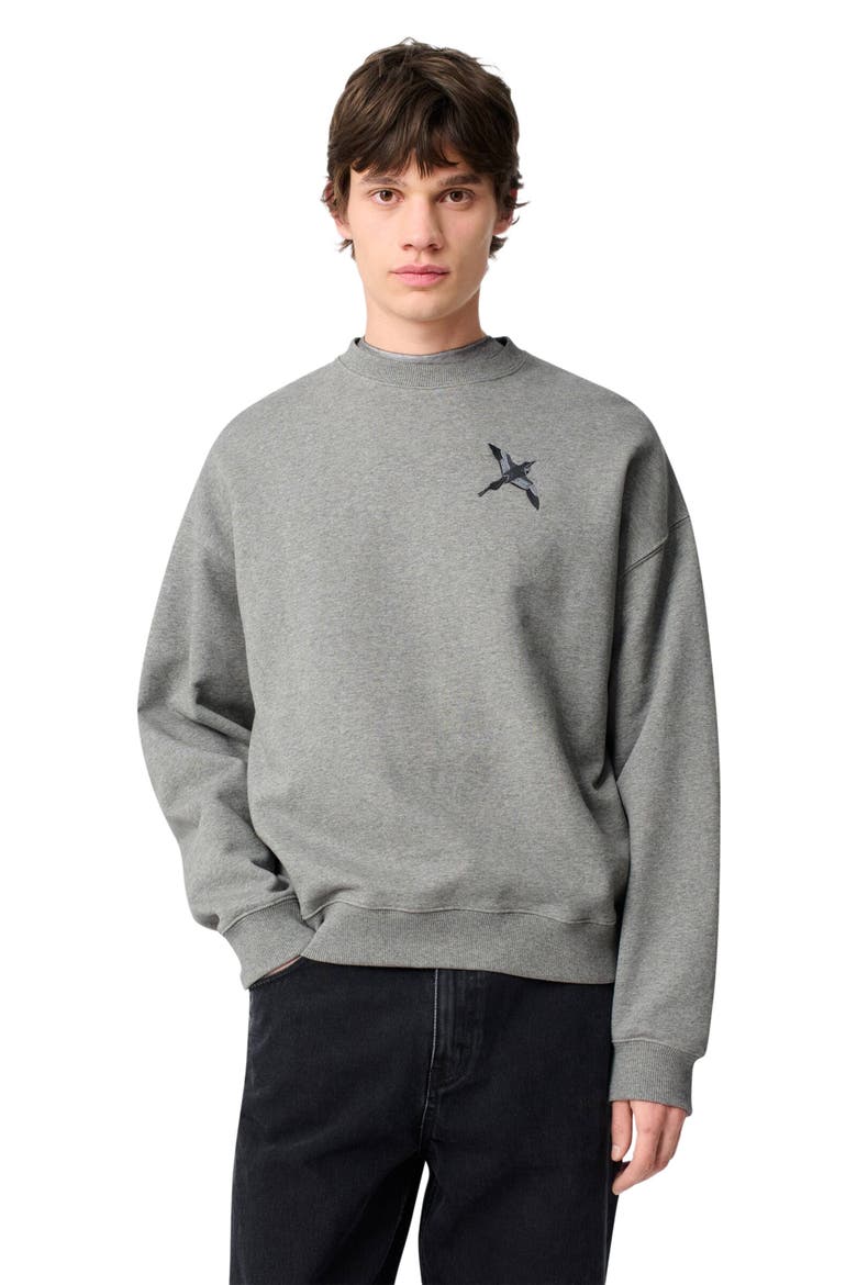 Micro Bee Bird Sweatshirt, Alternate, color, Grey Melange