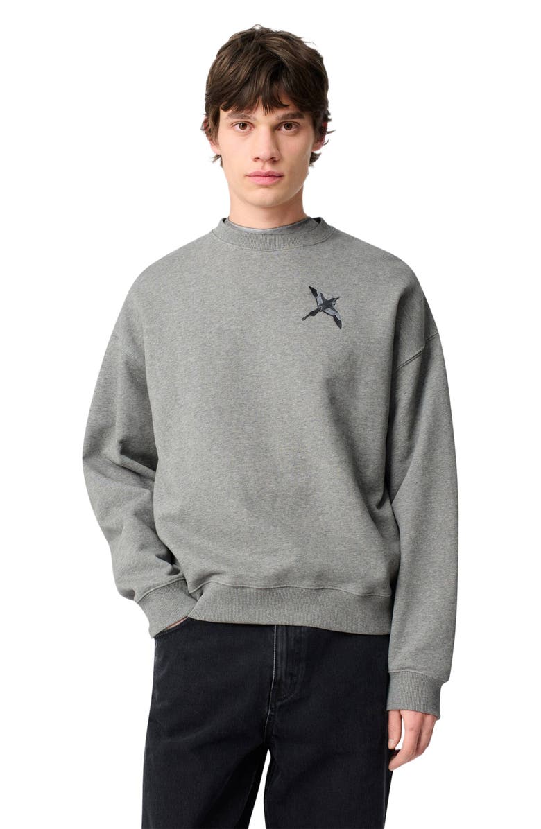 Axel Arigato Micro Bee Bird Sweatshirt, Alternate, color, Grey Melange