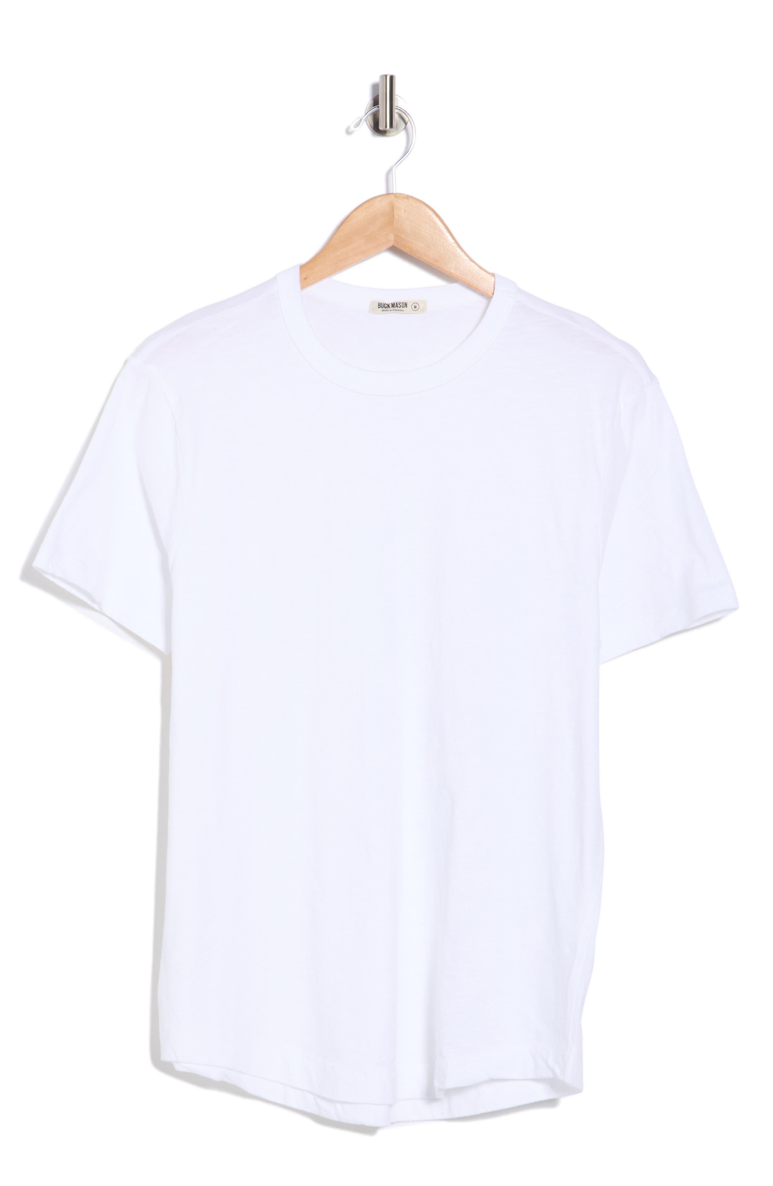 BUCK MASON Pima Cotton Slub Curved Hem T-Shirt