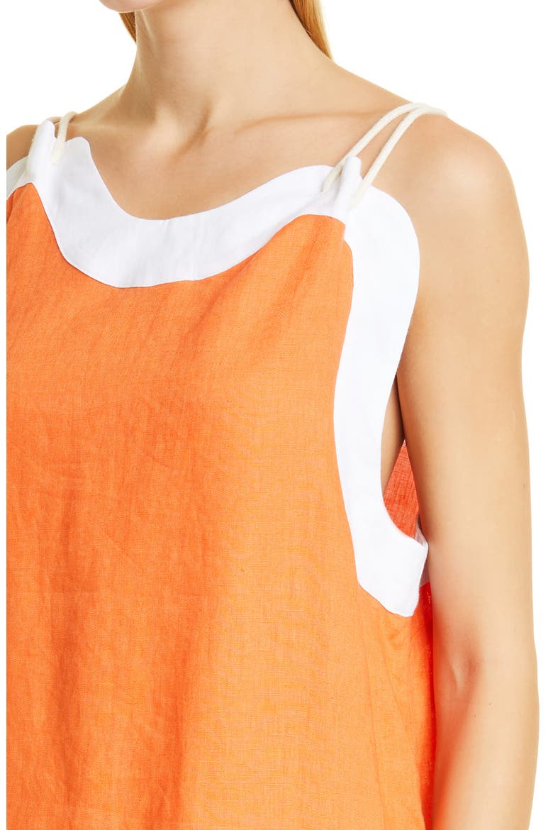 Renata Linen Sundress, Alternate, color, TANGERINE WHITE