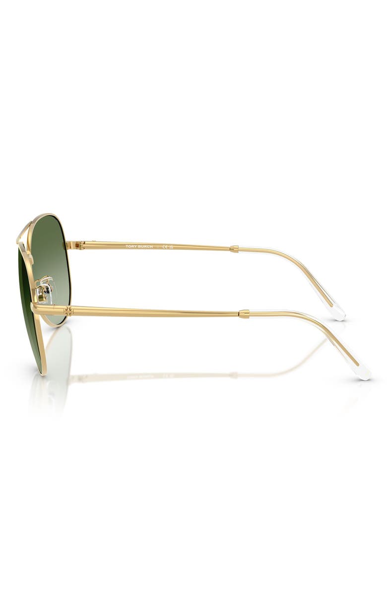 Tory Burch 60mm Pilot Sunglasses, Alternate, color, Green Gradient