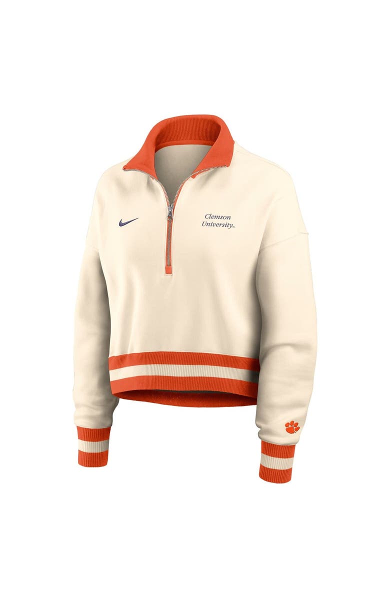 Nike Women's Nike Tan Clemson Tigers Legacy Half-Zip Sweatshirt, Alternate, color, Cream