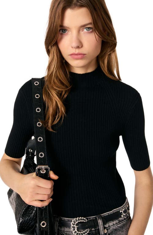 Maje Maude Rib-knit Sweater In Black