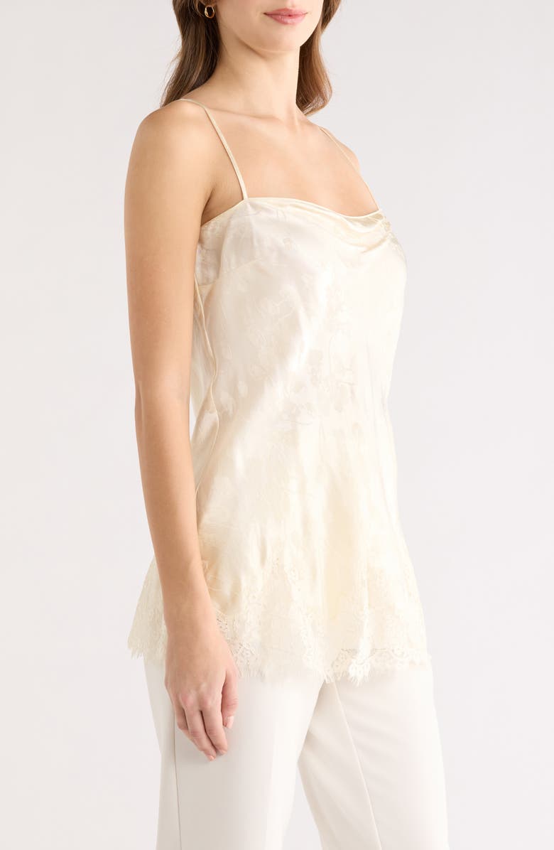 Reformation Carolina Jacquard Satin Top, Alternate, color, Cream Jacquard