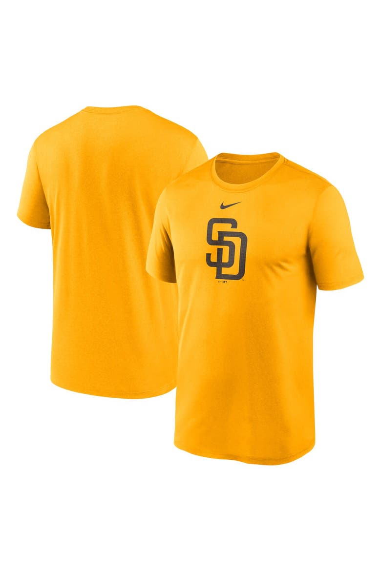 Men's Nike  Gold San Diego Padres Legend Fuse Large Logo Performance T-Shirt, Main, color, Yellow