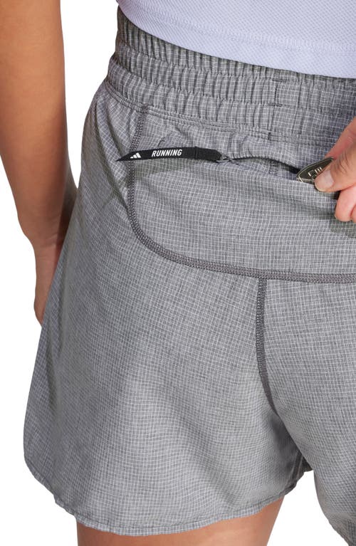 Adidas Originals Adidas Own The Run Recycled Polyester Shorts In Grey Six/white Melange