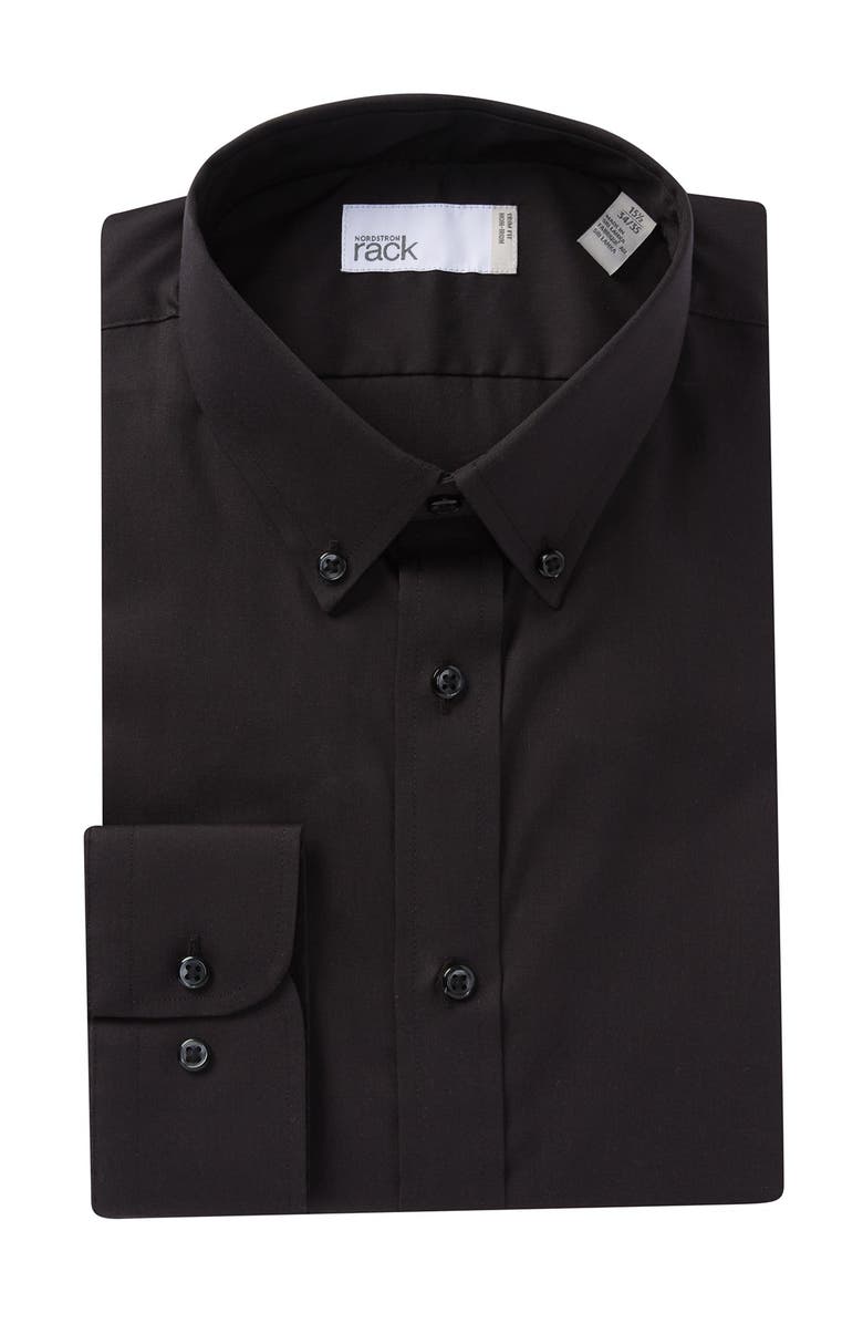 NORDSTROM RACK Non-Iron Trim Fit Dress Shirt, Main, color,