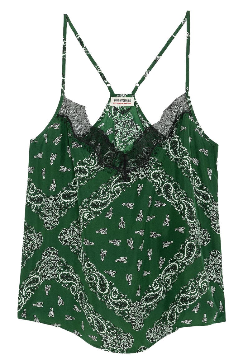 Cespa Silk Bandana Camisole, Alternate, color, MEADOW