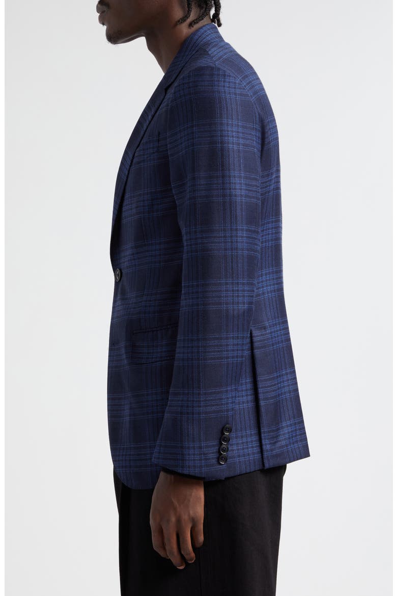 Plaid Achillfarm Wool & Silk Sport Coat, Alternate, color, NAVY