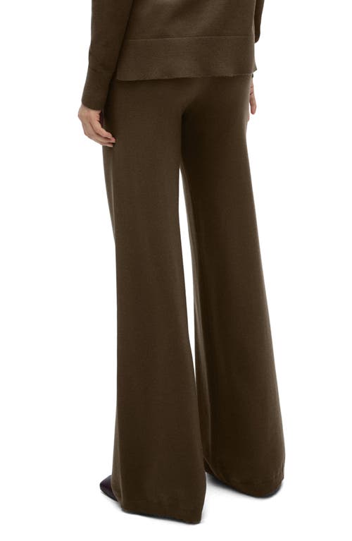 Shop Mango High Waist Wide Leg Pants In Khaki