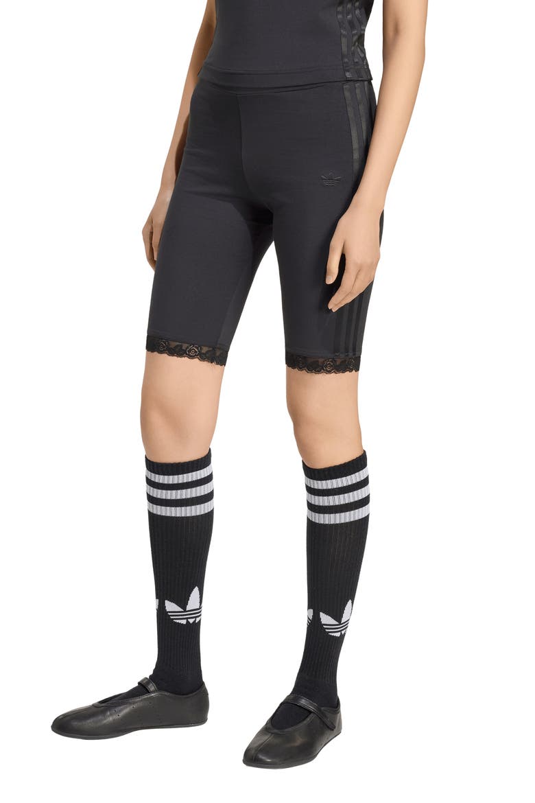 Lace Cycling Shorts, Main, color, BLACK/