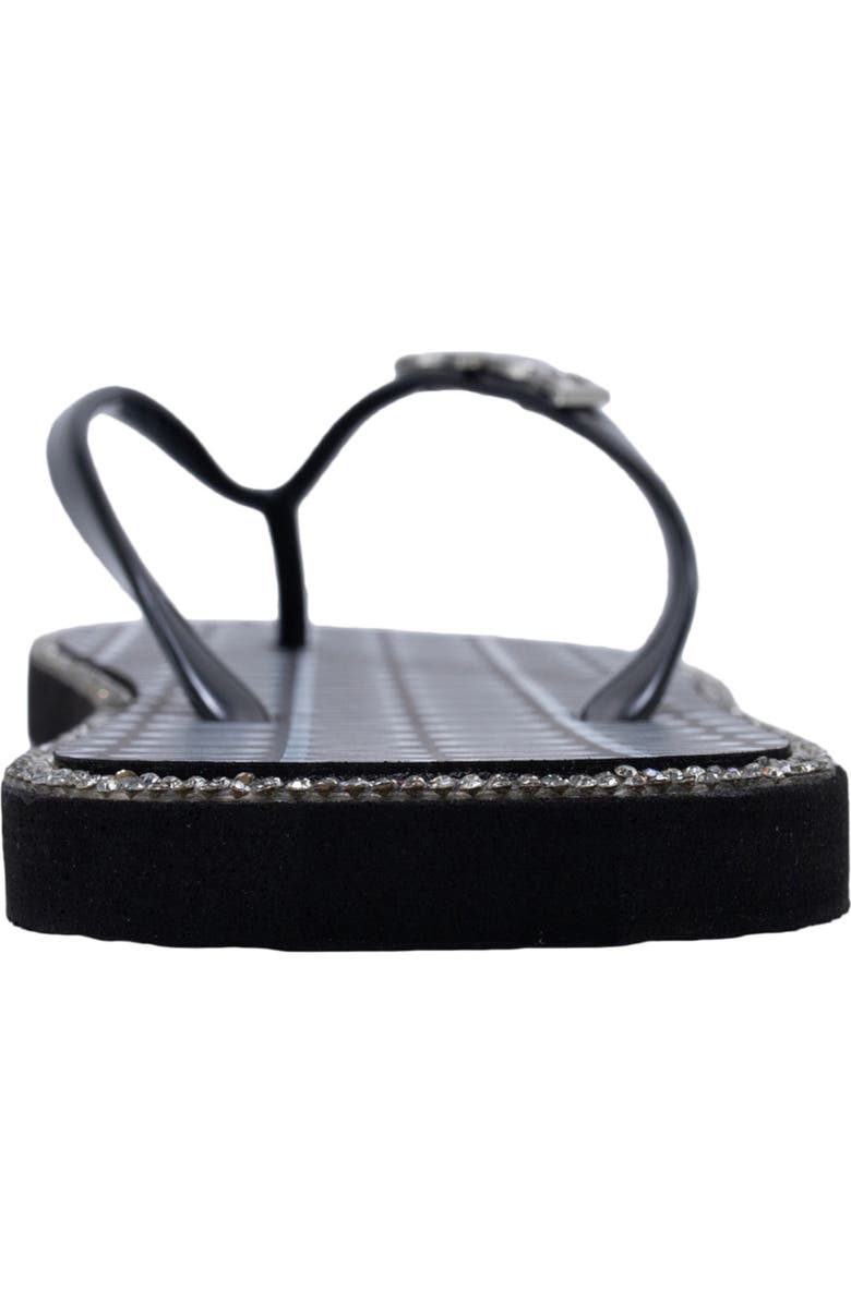 bebe Logo Print Flip Flop, Alternate, color, Black